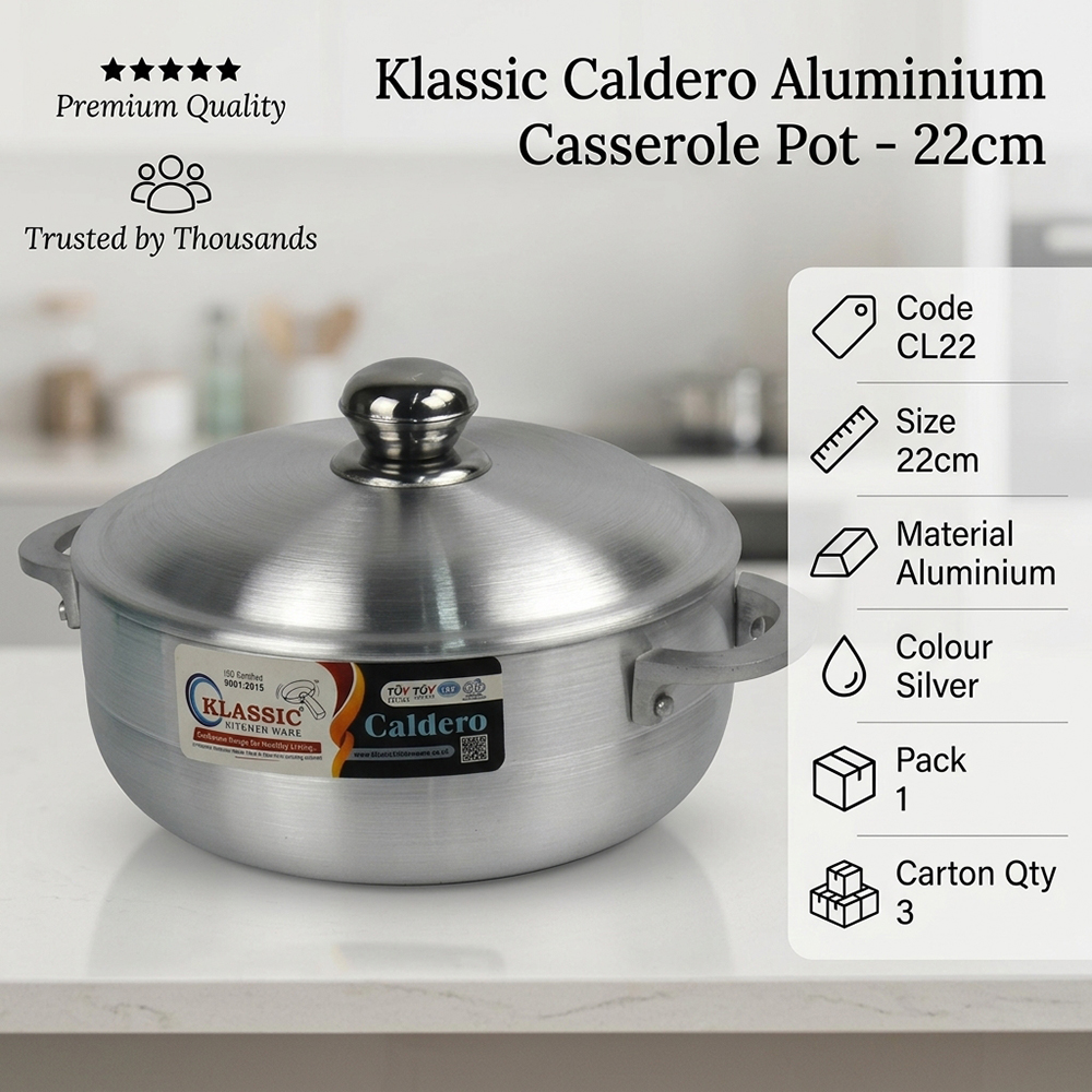 Klassic Caldero Aluminium Casserole Pot 24cm Aluminium Cookware image