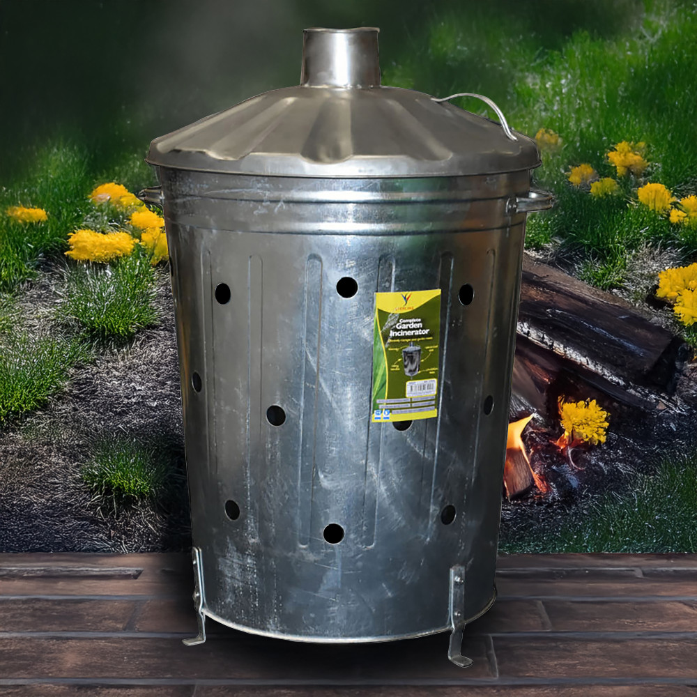 Galvanised Metal Incinerator Large 90L