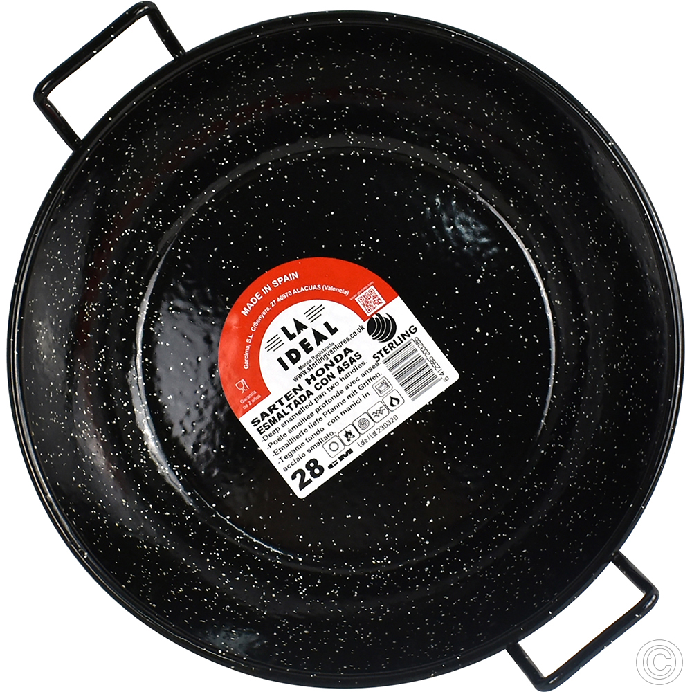 Non Stick Deep Enamel Wok 28cm