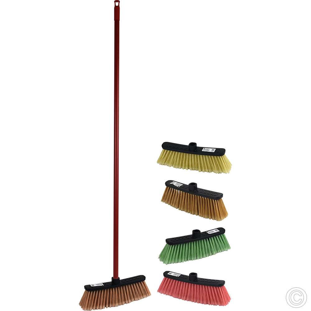 Indoor and Outdoor Sweeping Broom With Metal Handle (Hard Bristles)