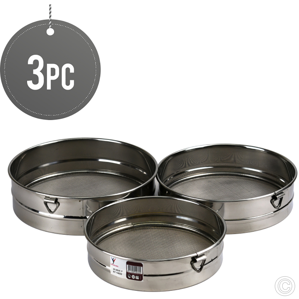 Stainless Steel Flour Strainers 3Pcs Set 7