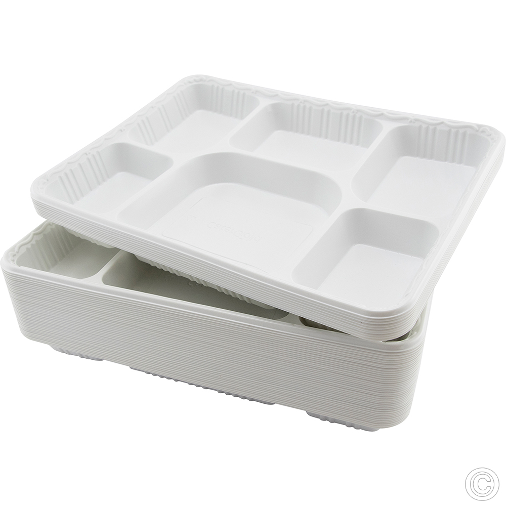 Reusable Plastic Tray 6CP 50 Pack