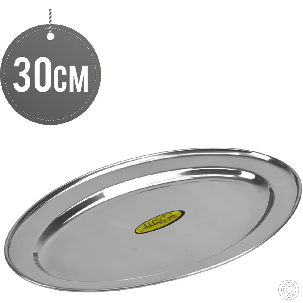 Stainless Steel Oval Tray 30 Cm