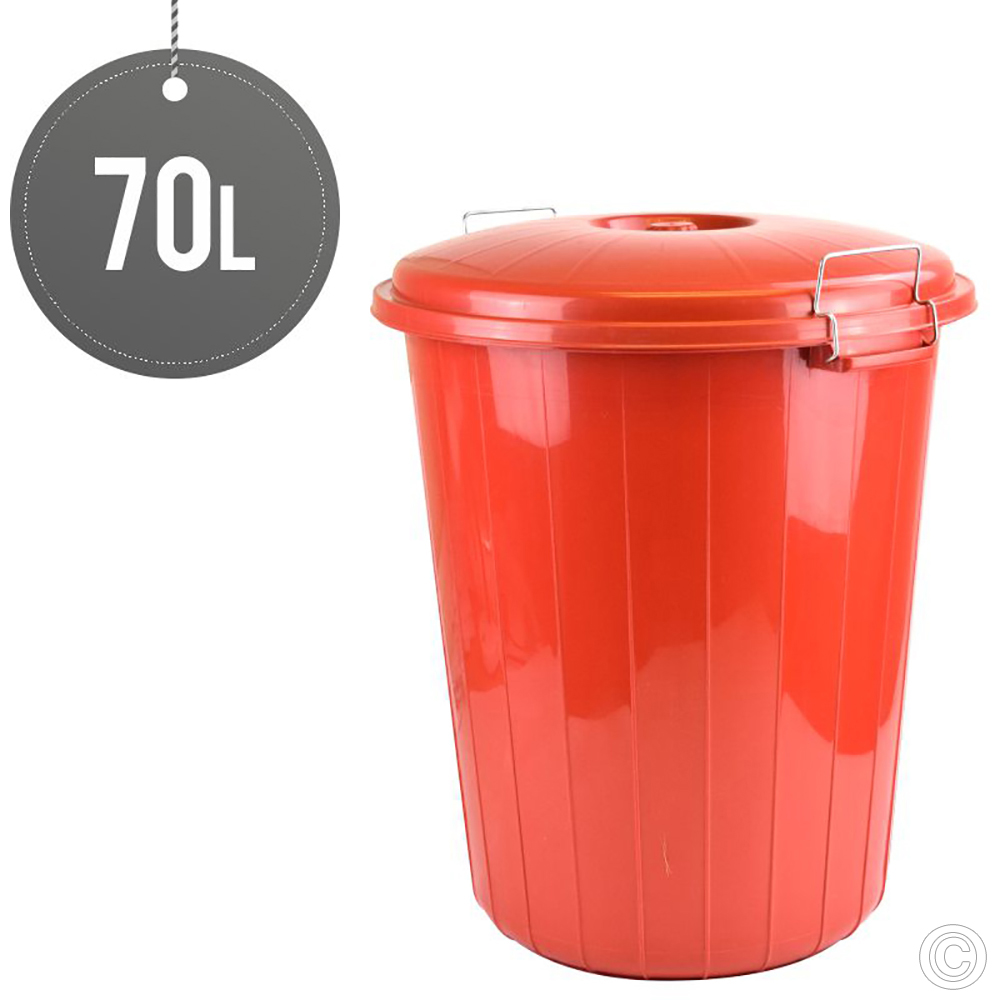 Lock Bin With Lid 70 L Red