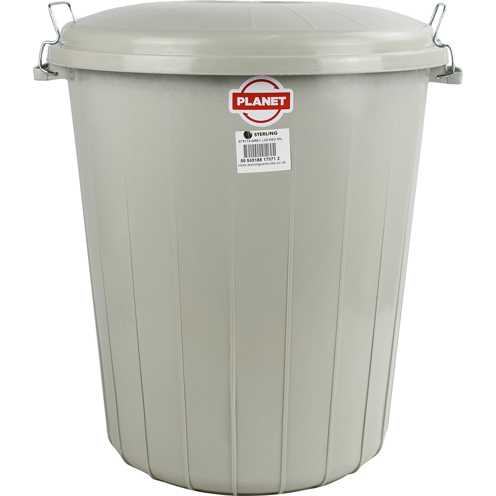 Lock Bin With Lid 50 L Grey