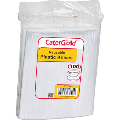 Reusable Plastic Knife White 100s