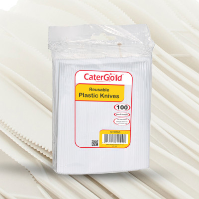 Reusable Plastic Knife White 100s