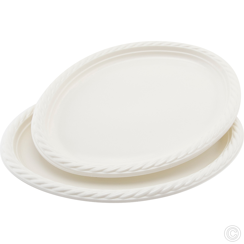 Reusable Plastic Plate Oval 8 Pack