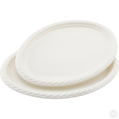 Reusable Plastic Plate Oval 8 Pack