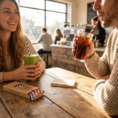 Compostable Paper Straws 6MM x 190MM 50 Pack