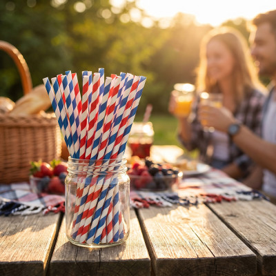 Compostable Paper Straws 6MM x 190MM 50 Pack