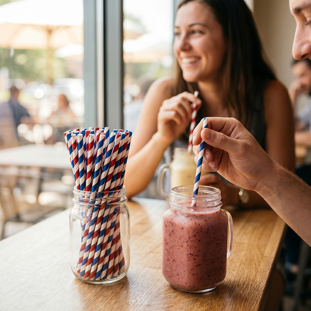 Jumbo Smoothie Paper Straws 10MM x 190MM 40 Pack image