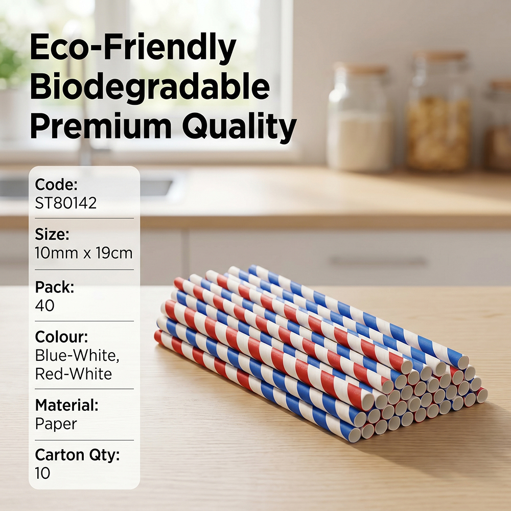 Jumbo Smoothie Paper Straws 10MM x 190MM 40 Pack image