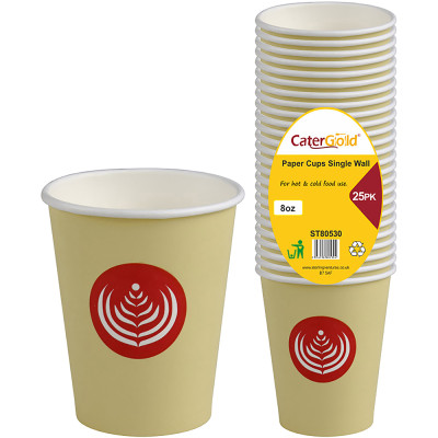 Single Wall Paper 8oz 25 Pack