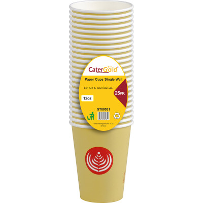Single Wall Paper 12oz 25 Pack