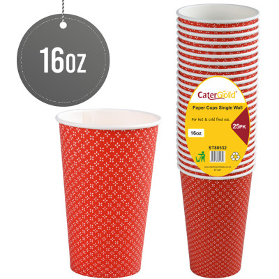 Single Wall Paper 16oz 25 Pack