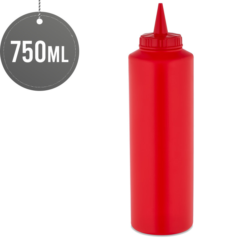 Wide Neck Squeeze Sauce Bottle Red 750ml (26oz)