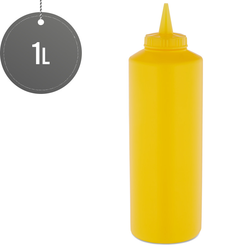 Wide Neck Squeeze Sauce Bottle Yellow 1000ml (35oz)