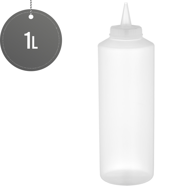 Wide Neck Squeeze Sauce Bottle Clear 1000ml (35oz)
