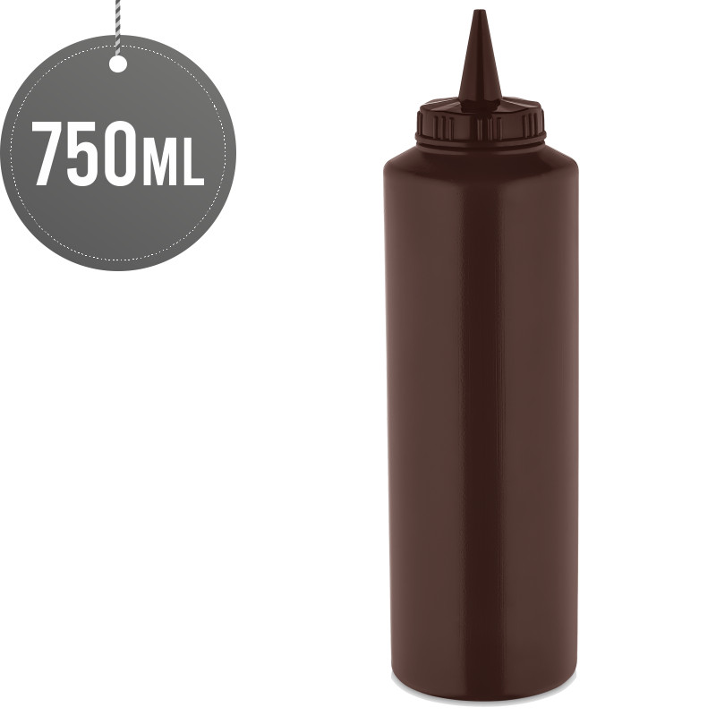 Wide Neck Squeeze Sauce Bottle Brown 750ml (26oz)