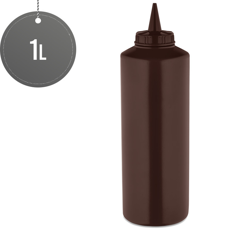 Wide Neck Squeeze Sauce Bottle Brown 1000ml (35oz)