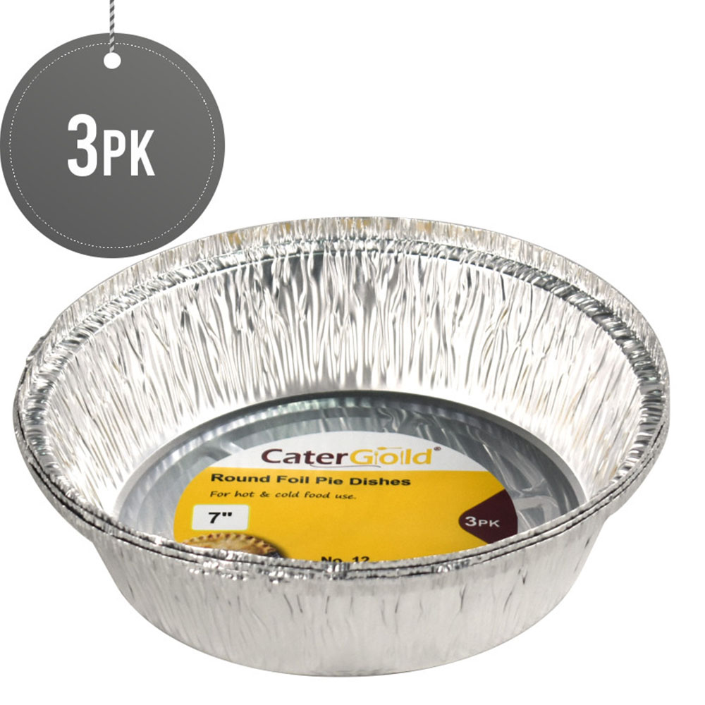 Round Foil Container Pie Dishes With Lid No.12 3 Pack