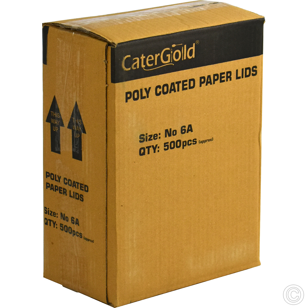 HorecaGold No 6A Lids Heavy Poly Coates 500 Pack
