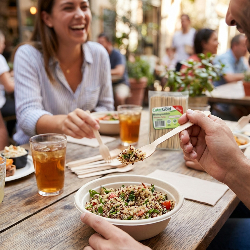 Compostable Wooden Forks 50 Pack Cutlery image