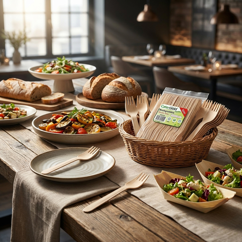 Compostable Wooden Forks 50 Pack Cutlery image