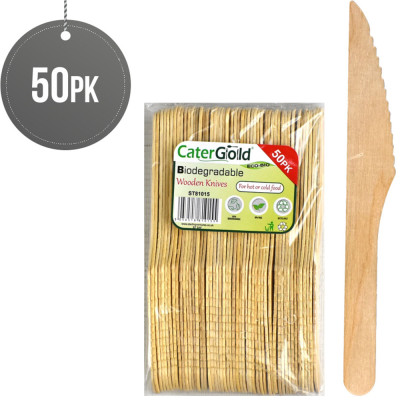 Compostable Wooden Knives 50 Pack
