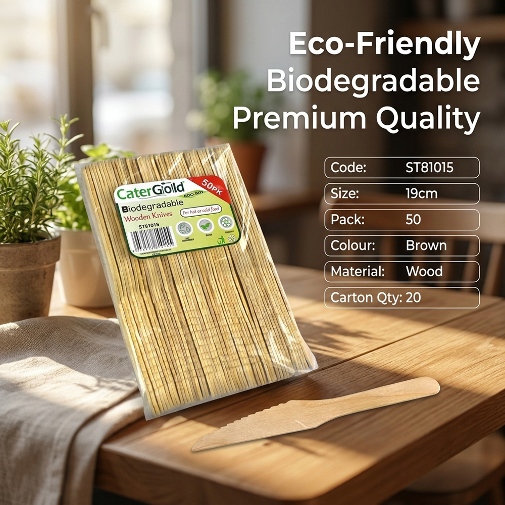 Compostable Wooden Knives 50 Pack