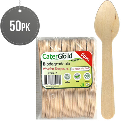 Compostable Wooden Tea Spoons 50 Pack
