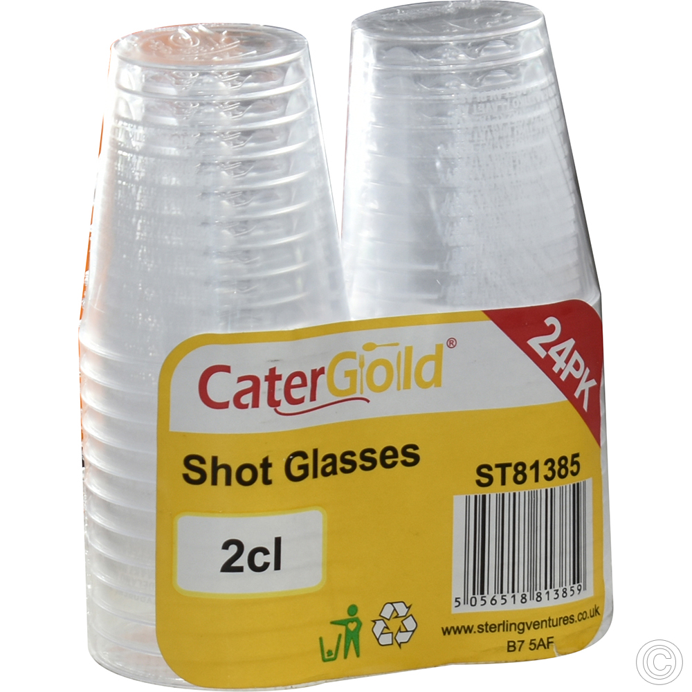 Reusable Shot Glass Mixed Colour 2cl 24 Pack