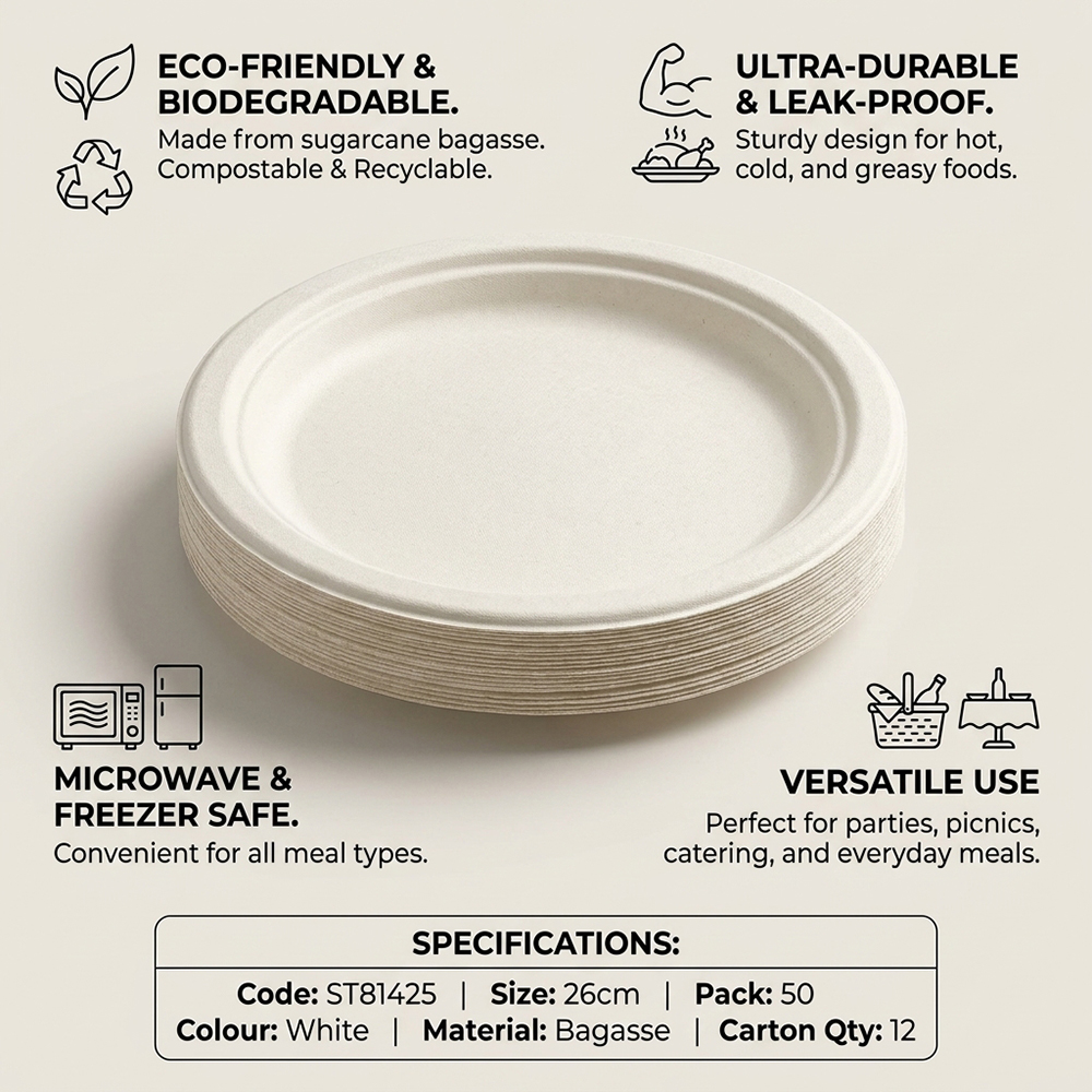 Compostable Bagasse Plates 10