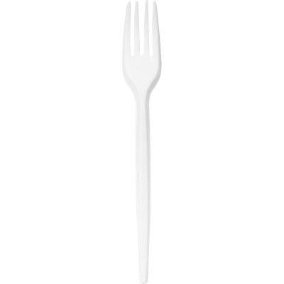 Reusable Plastic Forks White 100 Pack