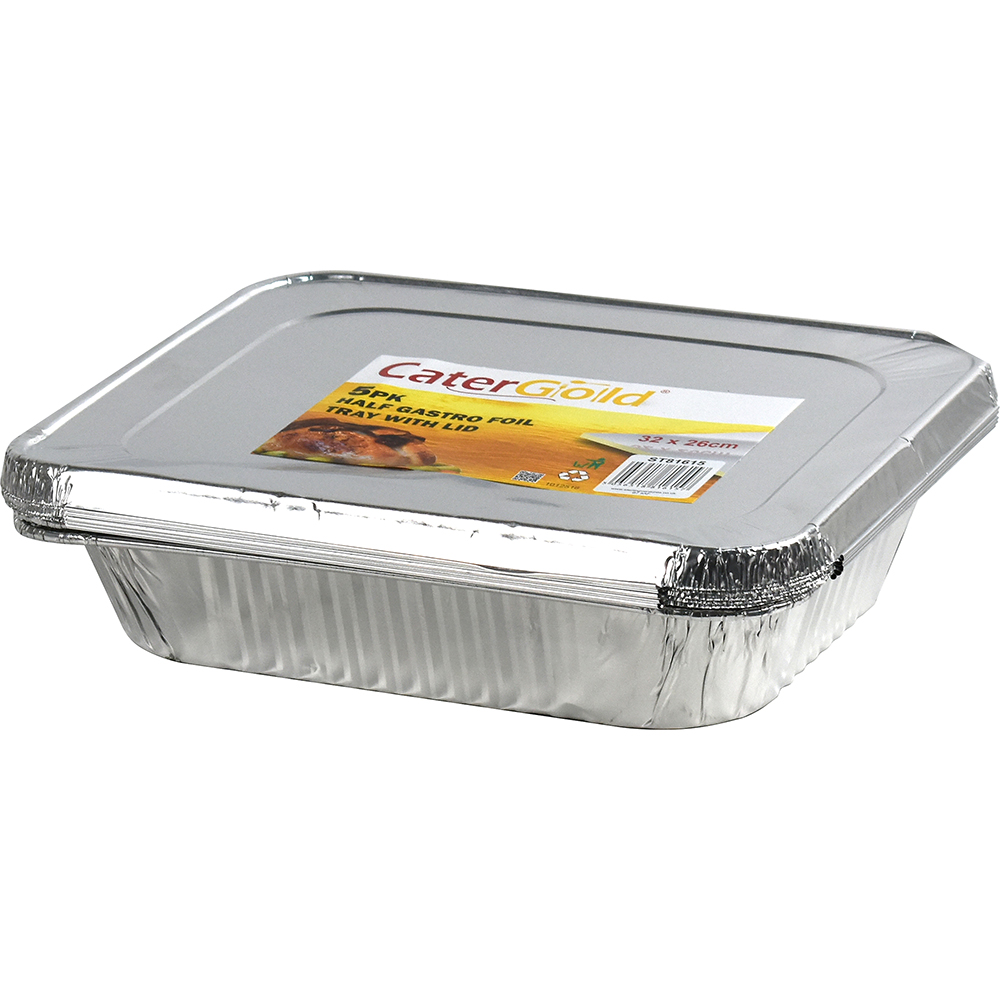 Half Gastro With Lid 32 x 26 x 6cm 5 Pack