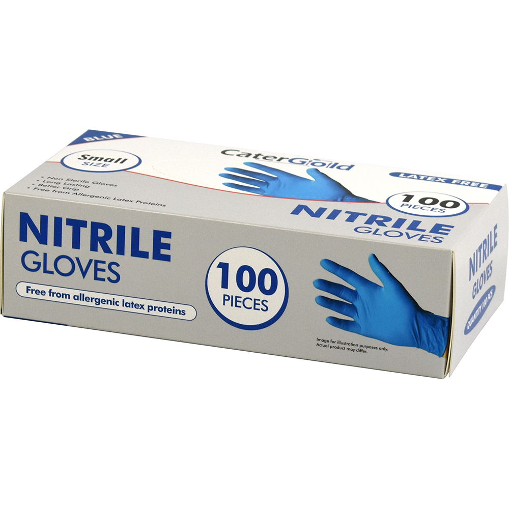 Blue Nitrile Gloves Small Powder Free 100 Pack