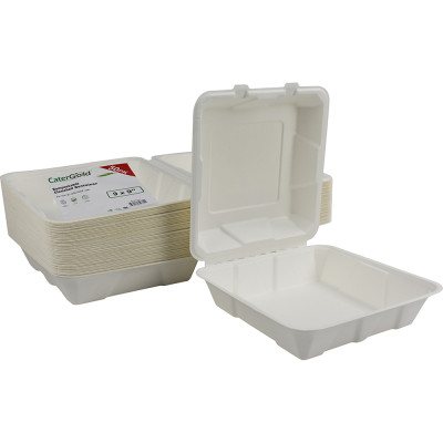 Compostable Bagasse Clamshell 9