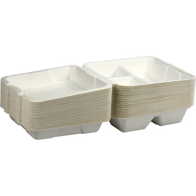 Compostable Bagasse Clamshell 9