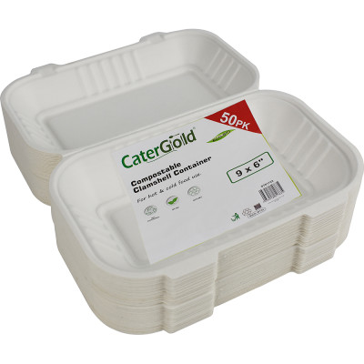 Compostable Bagasse Clamshell HB10 9