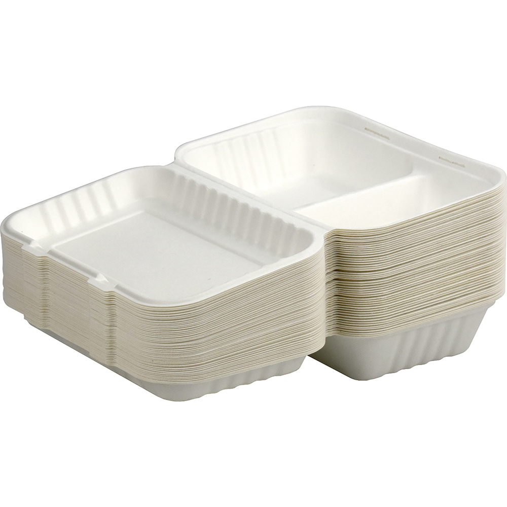 Compostable Bagasse Clamshell 10