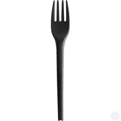 Reusable Plastic Forks Black 100 Pack 