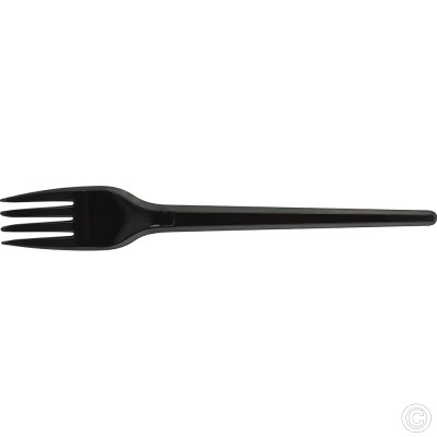 Reusable Plastic Forks Black 100 Pack 