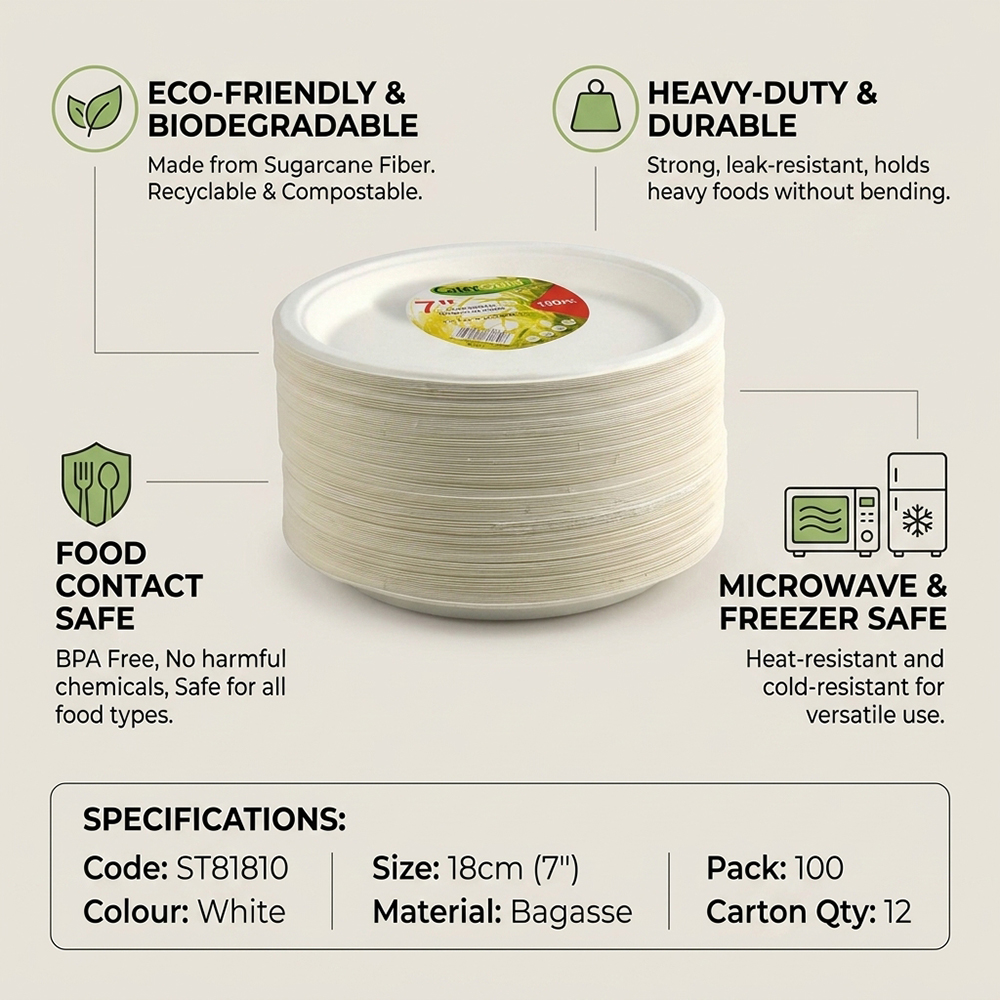 Compostable Bagasse Plate 7