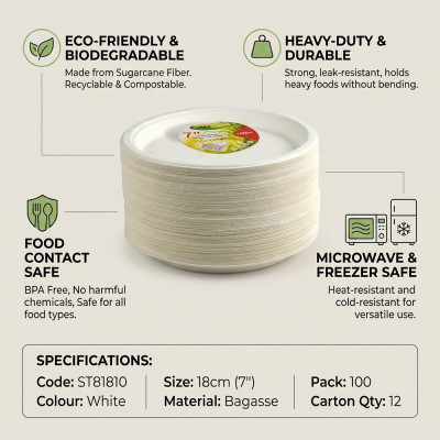Compostable Bagasse Plate 7