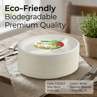 Compostable Bagasse Plate 10
