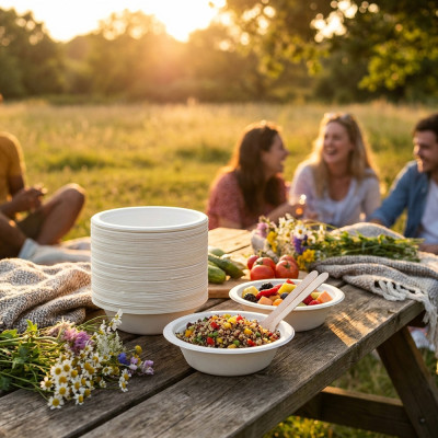 Compostable Bagasse Bowl 12oz 100 Pack