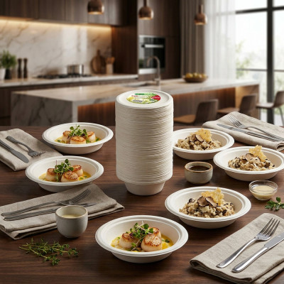 Compostable Bagasse Bowl 6oz 100 Pack