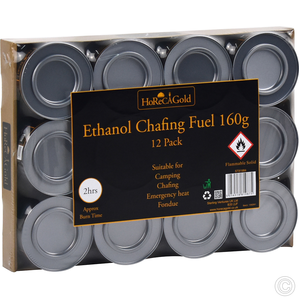 Ethanol Chafing Fuel 160g 12 Pack (2 hours)