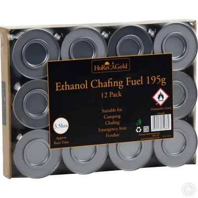 Ethanol Chafing Fuel 195g 12 Pack (3.5 hours)